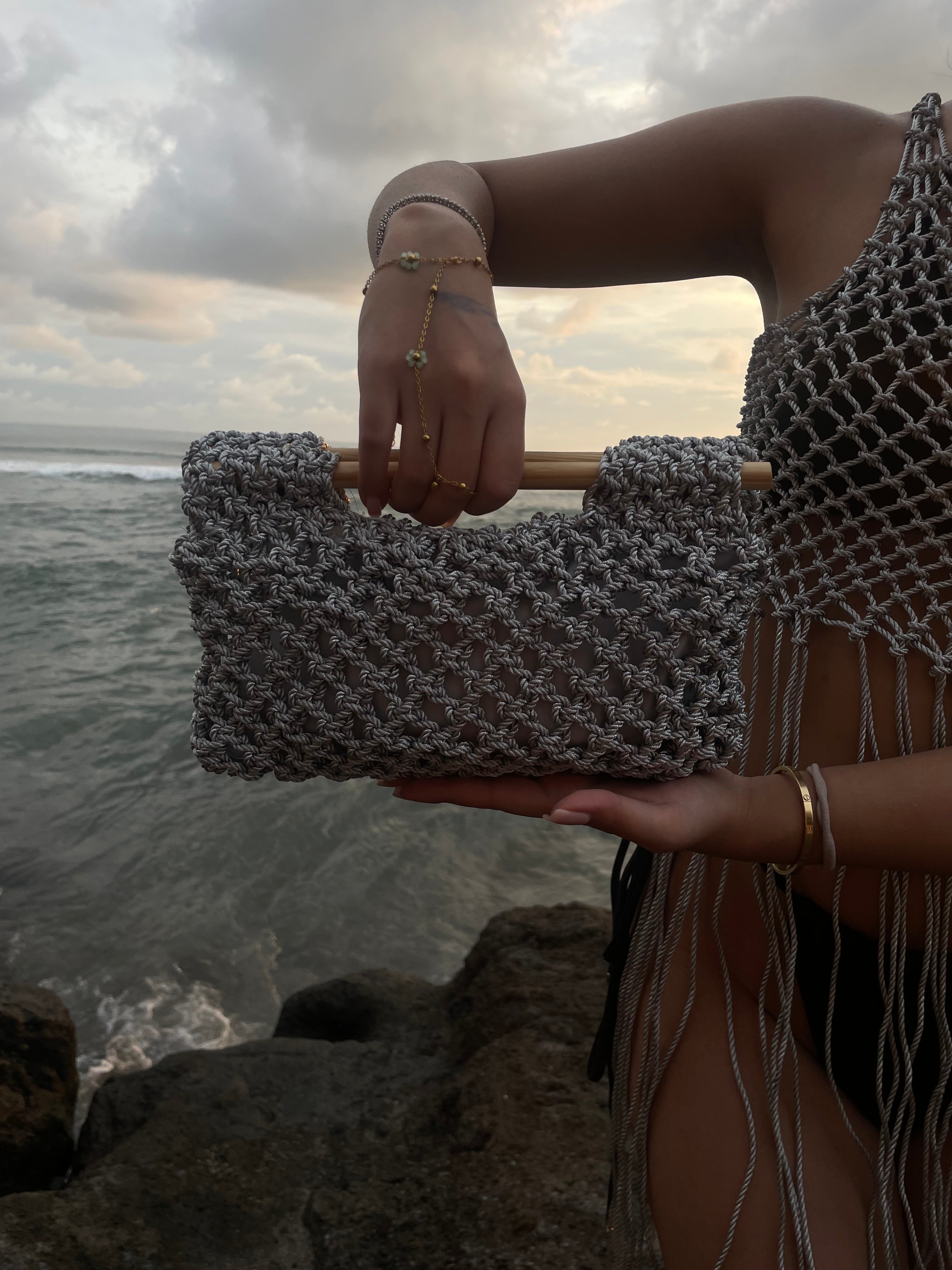 Allhers metallic beach bag