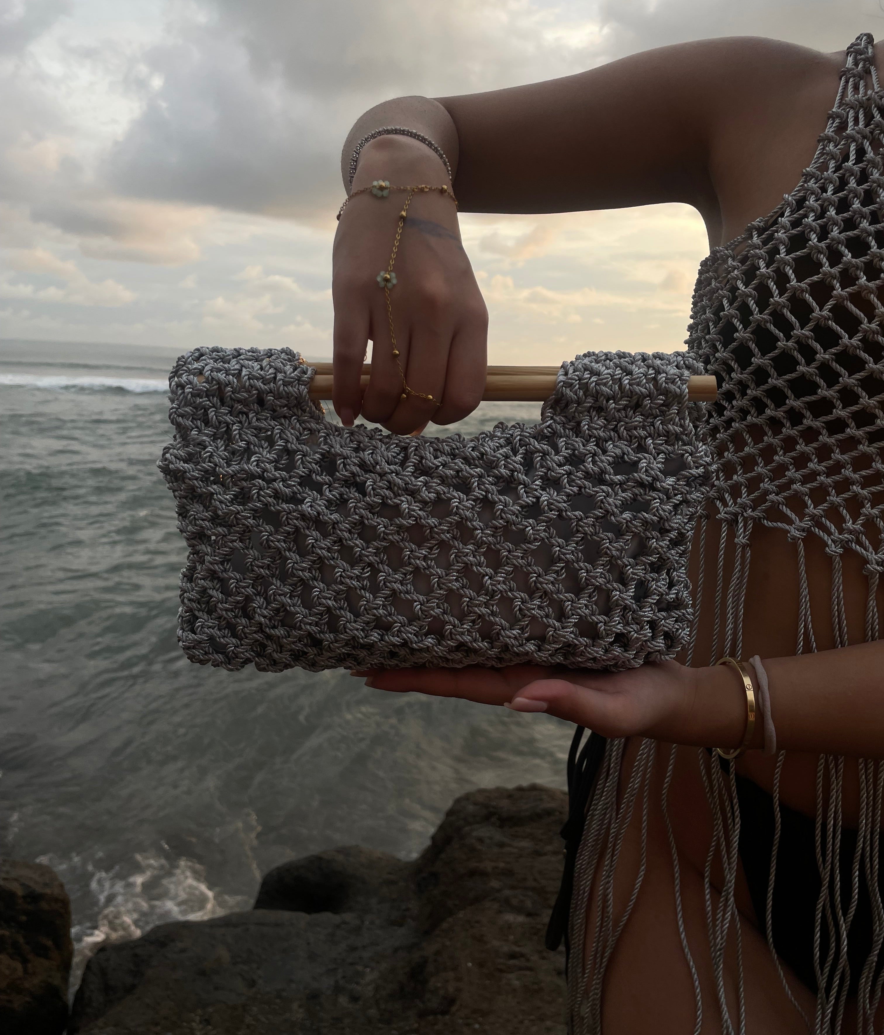 Gold shot metallic bag & Ice Shot metallic bag